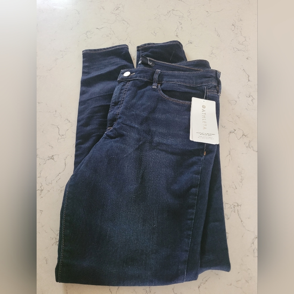 Athleta Ultra Skinny Sculptek Midnight Jeans Size 16 - Picture 3 of 7